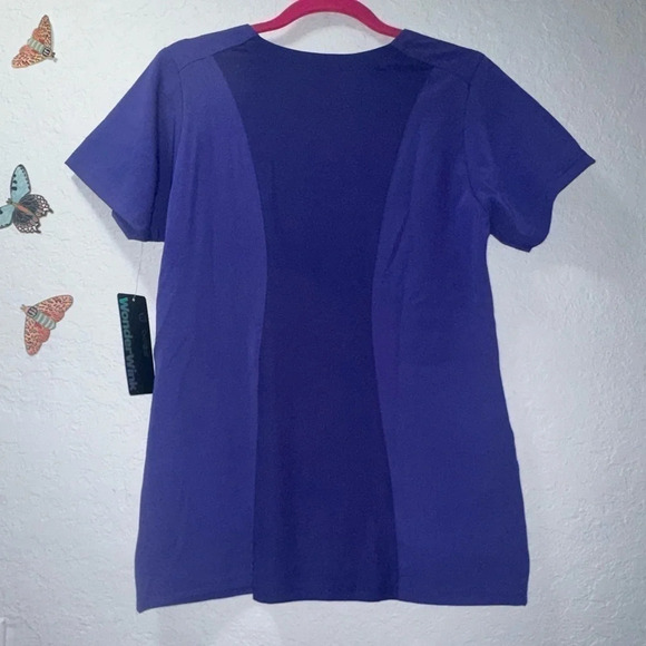 WonderWink Purple Scrub Top, Small - Picture 4 of 7
